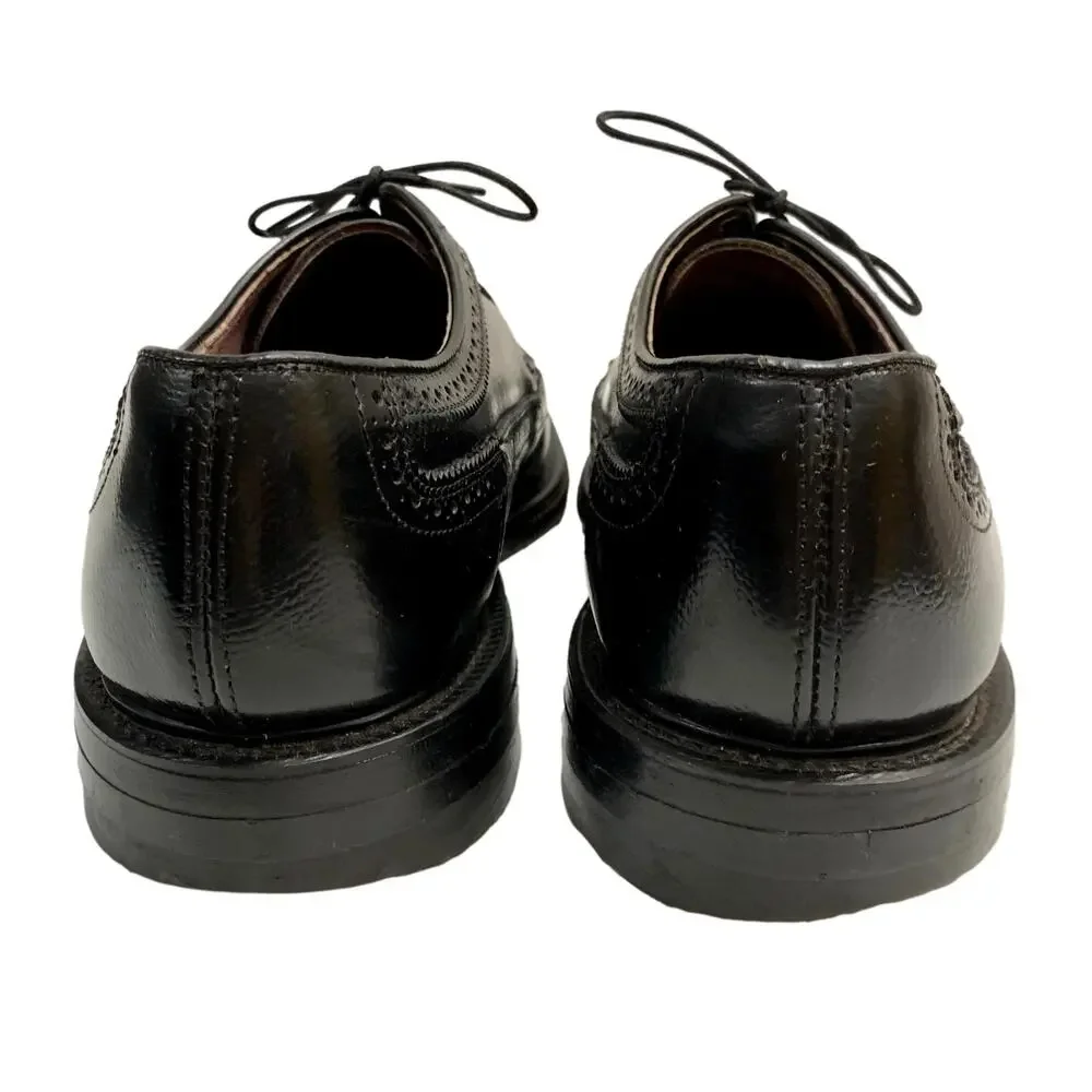 Vintage Hanover Black Leather Wingtips Longwings | USA 9.5 EEE